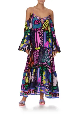Camilla Drop Shoulder Shoestring Strap Long Sleeve Dress in Fair Ladys Dinkum One Size  for rent on The Volte - image 5