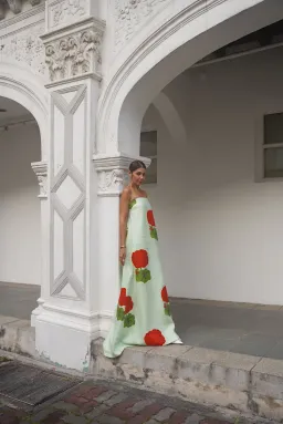 Oroton Posie Gown Geranium Floral Print Size AU 6  for rent on The Volte - image 2