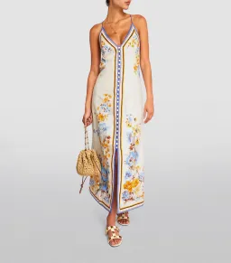 Zimmermann Halcyon Slip Midi Dress Floral Size 2 / AU 12 for rent on The Volte - image 1