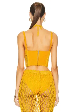 Dion Lee Coral Crochet Corset in Amber Orange Size AU 4 for rent on The Volte - image 5