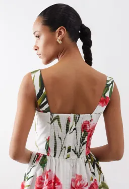 Dolce & Gabbana Short Carnation Print Poplin Dress Size AU 12 for rent on The Volte - image 5