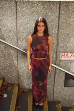 With Harper Lu Mesh Tank & Maxi Skirt Deep Orchid Size M / Au 10 for rent on The Volte - image 2
