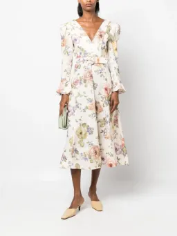 Zimmermann Luminosity Midi Dress Floral Size 2 / AU 12 for rent on The Volte - image 1