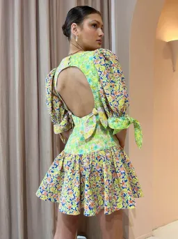 Alemais Daisy Spliced Mini Dress Multi Floral Size 10 for rent on The Volte - image 3