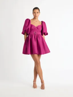 Sheike Sienna Puff Sleeve Mini Dress Raspberry Size 8 for rent on The Volte - image 1