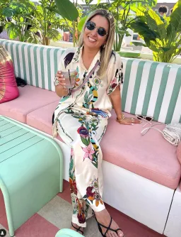 Alemais Meagan Silk Shirt & Pants Set Multi Size 10 for rent on The Volte - image 2