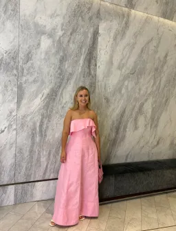Aje Shallows Strapless Gown in Pink Size 8 for rent on The Volte - image 1