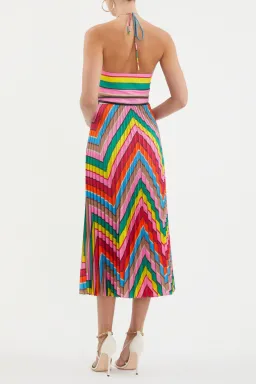Rebecca Vallance Dali Halter Midi Dress in Multi Size AU 8 for rent on The Volte - image 2