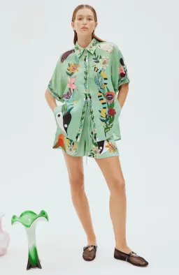 Alemais Meagan Linen Shorts And Shirt Set Print Size AU 16 for rent on The Volte - image 1