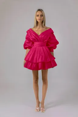 Alin Le Kal Chloe Dress Fuchsia Pink Size 8 for rent on The Volte - image 2