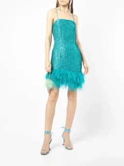 Rebecca Vallance Missing Hours Mini Dress Turquoise Size 10 for rent on The Volte - image 1