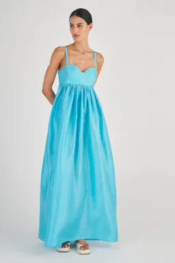 Oroton Bodice Detail Gown Lake Blue Size 8 for rent on The Volte - image 1