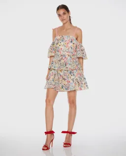 Talulah Bittersweet Flounce Mini Dress Multi Floral Size S / AU 8 for rent on The Volte - image 1