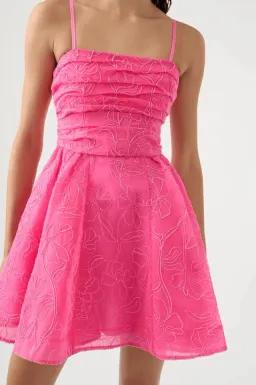 Aje Evangeline Cornelli Mini Dress Pink Size 8 for rent on The Volte - image 2