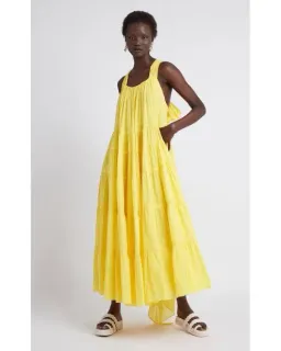 Aje Le Mempris Tiered Maxi Dress Daisy Yellow Size 4 for rent on The Volte - image 3