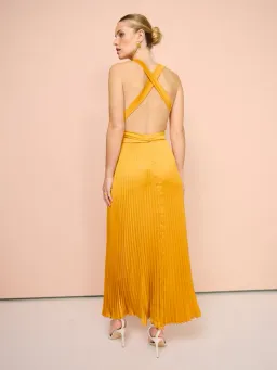 Lidee Moderniste Split Gown In Amber Orange Size 12 for rent on The Volte - image 2