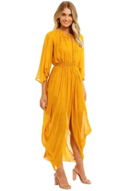 KITX Shell Drape Dress in Marigold Size 8 for rent on The Volte - image 1