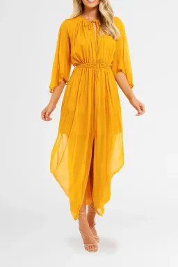 KITX Shell Drape Dress in Marigold Size 8 for rent on The Volte - image 2
