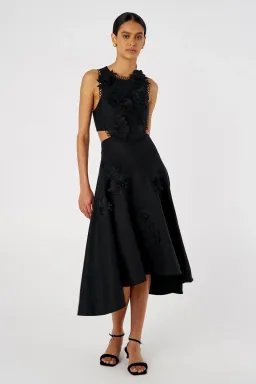 Oroton Lace Flower Midi Dress Black Size 14 for rent on The Volte - image 2