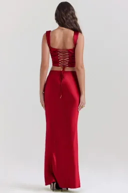 House of CB Una Corset and Sydel Skirt Set Ruby Red Size S / AU 8 for rent on The Volte - image 3
