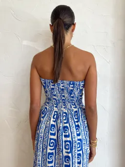 Faithfull the Brand Musee Midi Dress in Island Blue Pacific Print Size 6 for rent on The Volte - image 5