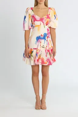 Leo Lin The Carousel Mini Dress in Rainbow Carousel Size 14 for rent on The Volte - image 1