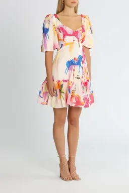 Leo Lin The Carousel Mini Dress in Rainbow Carousel Size 14 for rent on The Volte - image 2