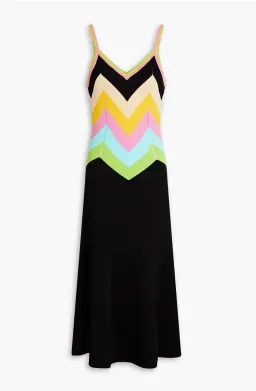 Boutique Moschino Striped Knitted Midi Dress Multi Size AU 8  for rent on The Volte - image 3