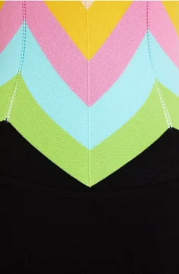 Boutique Moschino Striped Knitted Midi Dress Multi Size AU 8  for rent on The Volte - image 4