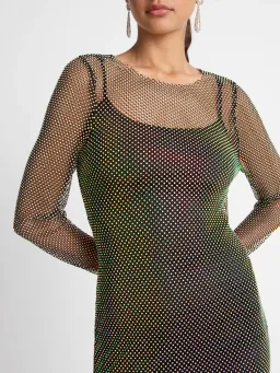 Sheike Crystal Mesh Midi Dress Black Size  AU 16 for rent on The Volte - image 4