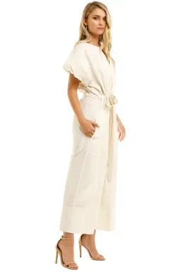 Lee Mathews Elka Puff Dress in Beige Size AU 10 for rent on The Volte - image 2