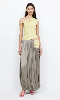 Bec & Bridge Serene Boatneck Maxi Dress Citrus/ Taupe Size AU 10 for rent on The Volte - image 2