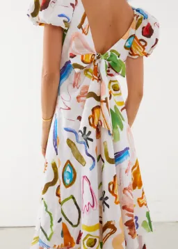Rooh Collective Tara Midi Multi Print on White Size M / AU 10 for rent on The Volte - image 2