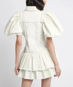 Aje Reclaim Denim Mini Dress White Size 8 for rent on The Volte - image 3