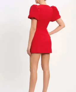 Rebecca Vallance Chiara Puff Sleeve Mini Dress Red Size 14 for rent on The Volte - image 3
