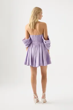 Aje Zorina Sweetheart Mini Dress Lilac Size 8 for rent on The Volte - image 3