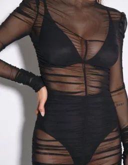 Effie Kats Rhodes Maxi Dress in Black Mesh Size XL / AU 14 for rent on The Volte - image 4