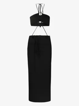 Christopher Esber Disconnect Halter Tie Dress Black Size 12 for rent on The Volte - image 3