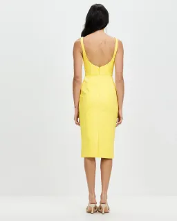 Derma Department Natalia Midi Dress Yellow Size 4 for rent on The Volte - image 3