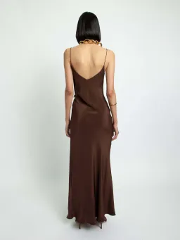 Christopher Esber Ruched Cami Maxi Dress Brown Size 12 for rent on The Volte - image 2