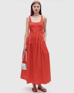 Oroton Poppy Tie Back Sundress Red Size 8 for rent on The Volte - image 1
