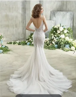 Badgley Mischka Esther Wedding Dress Ivory Size 8  for rent on The Volte - image 2