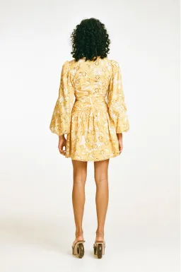 Zaco Elysees Mini Dress Yellow Floral Size XS / AU 6  for rent on The Volte - image 3
