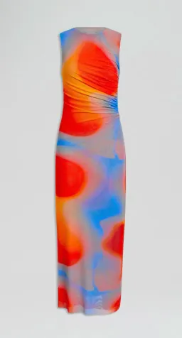 Scanlan Theodore Watercolour Dress Blue/Red Multi Size 8 for rent on The Volte - image 4