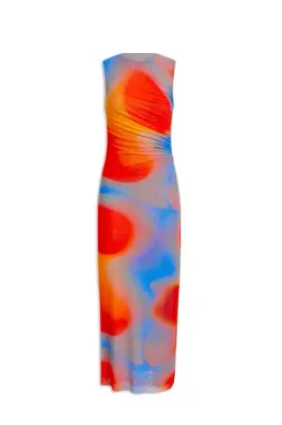 Scanlan Theodore Italian Watercolour Dress Blue/Red Size 6 for rent on The Volte - image 2