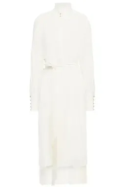 Zimmermann Belted Button Detailed Plisse Chiffon Midi Dress Pearl Size 1 / AU 10 for rent on The Volte - image 3