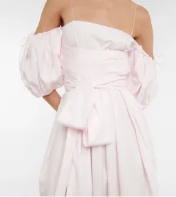 Cecilie Bahnsen Joel Cotton Poplin Midi Dress Pink Size 8 for rent on The Volte - image 3