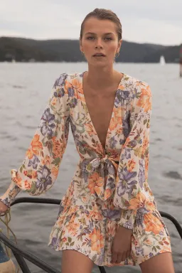 Kivari Aster Mini Dress Floral Size XS/Au 6 for rent on The Volte - image 2