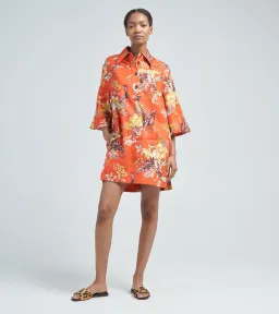Zimmermann The Matchmaker Tunic Mini Dress in Red Tropical Floral Size 3 / AU 14 for rent on The Volte - image 1