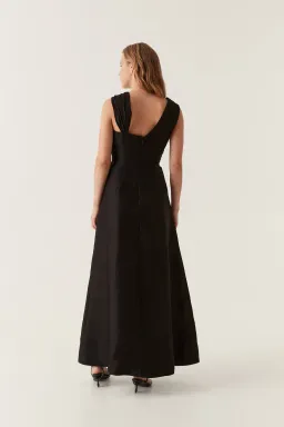 Aje Electra Scrunch Midi Dress Black Size 12 for rent on The Volte - image 2